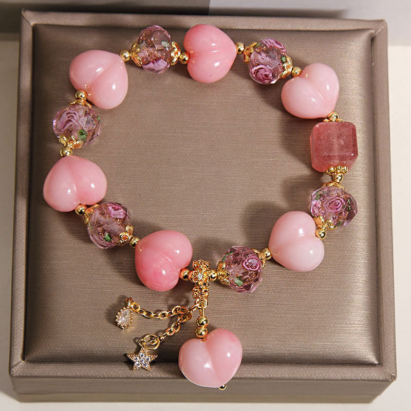 Armband «Rose Garden» mit Glas- und Achatperlen – Bild 3 | LuxeStyle