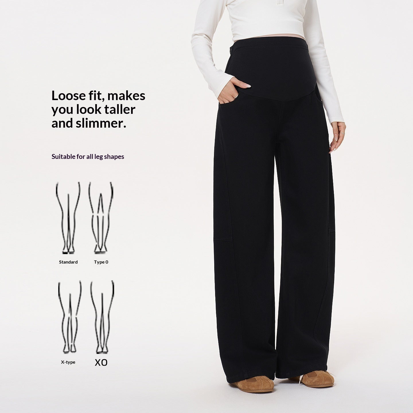 Umstandsjeans Weiss mit Bauchstütze