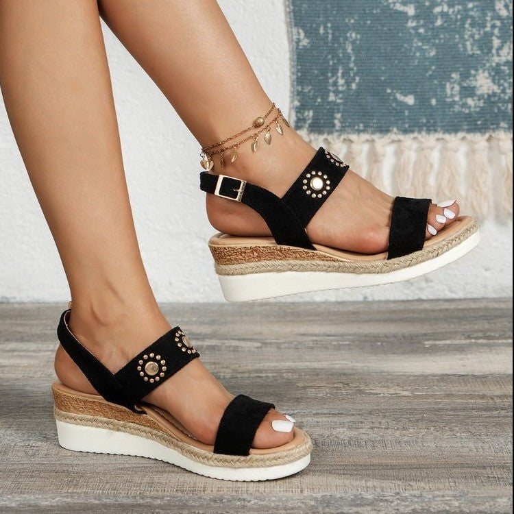 Sandalen Plus Size mit Hanf-Riemen und Absatz – Bild 4 | LuxeStyle