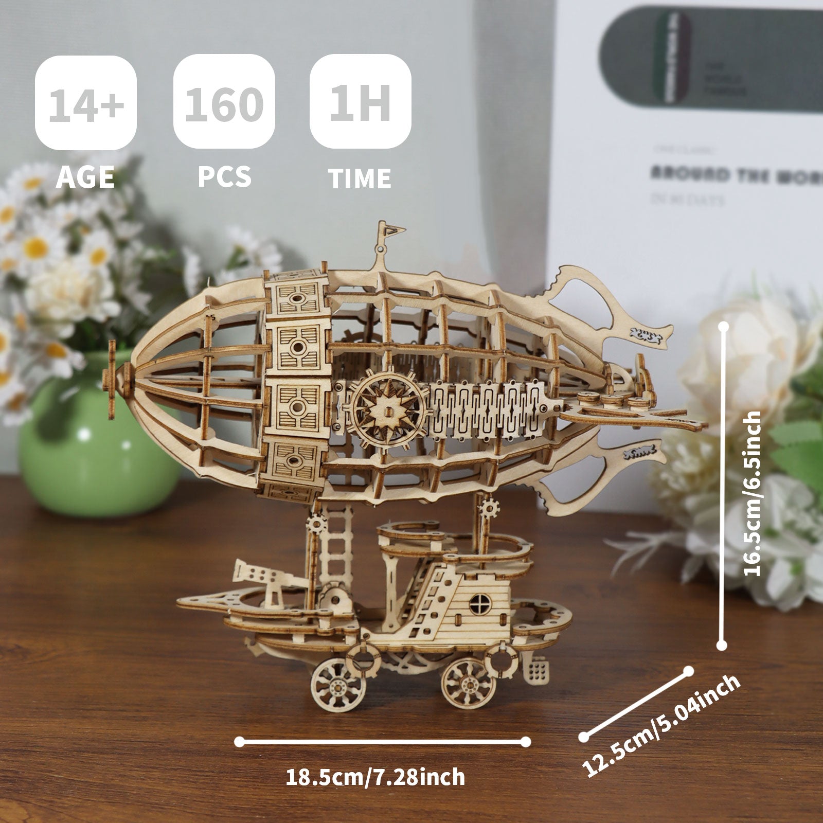 3D-Holzpuzzle Luftschiff-Modellbausatz