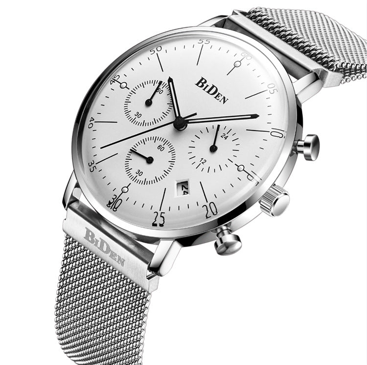 BIDEN Herrenuhr ultraflach mit Kalender | LuxeStyle