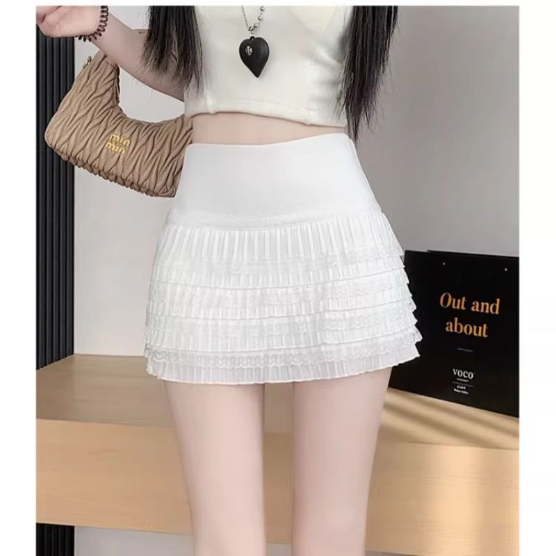 High-Waist Bodycon Jupe mit Stufen