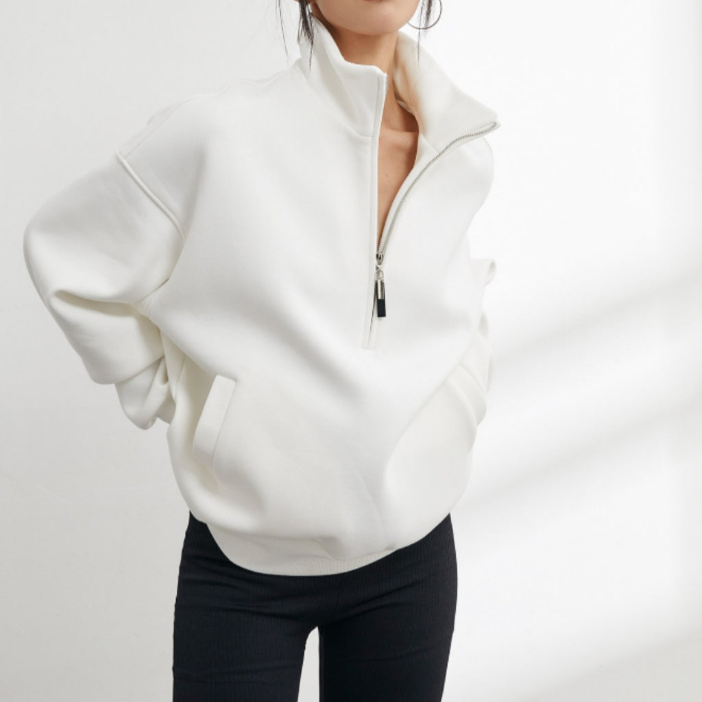 Half-zip Sweatshirt mit Stehkragen