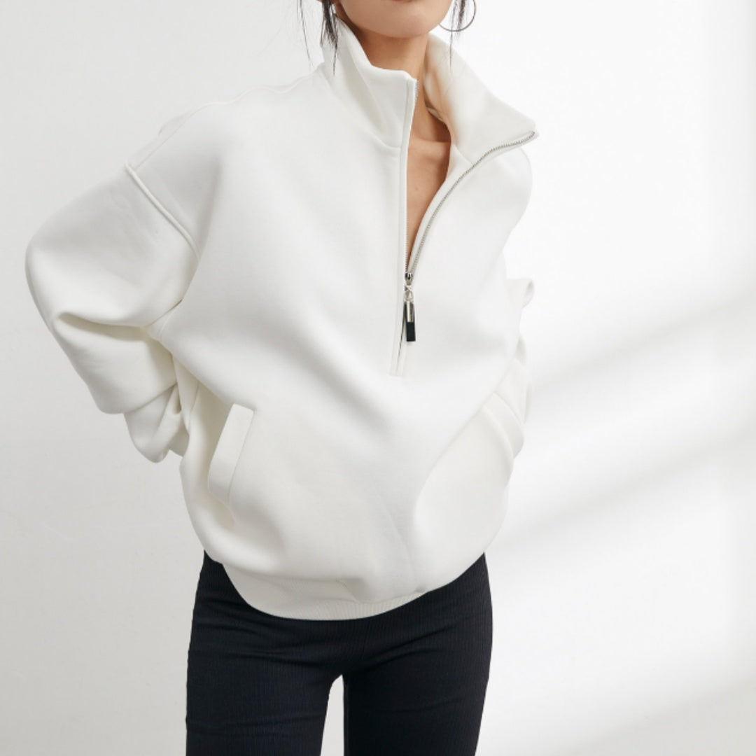 Half-zip Sweatshirt mit Stehkragen