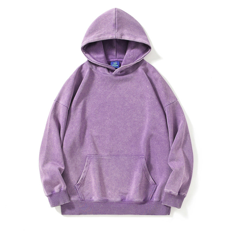 Samt-Pullover mit Kapuze