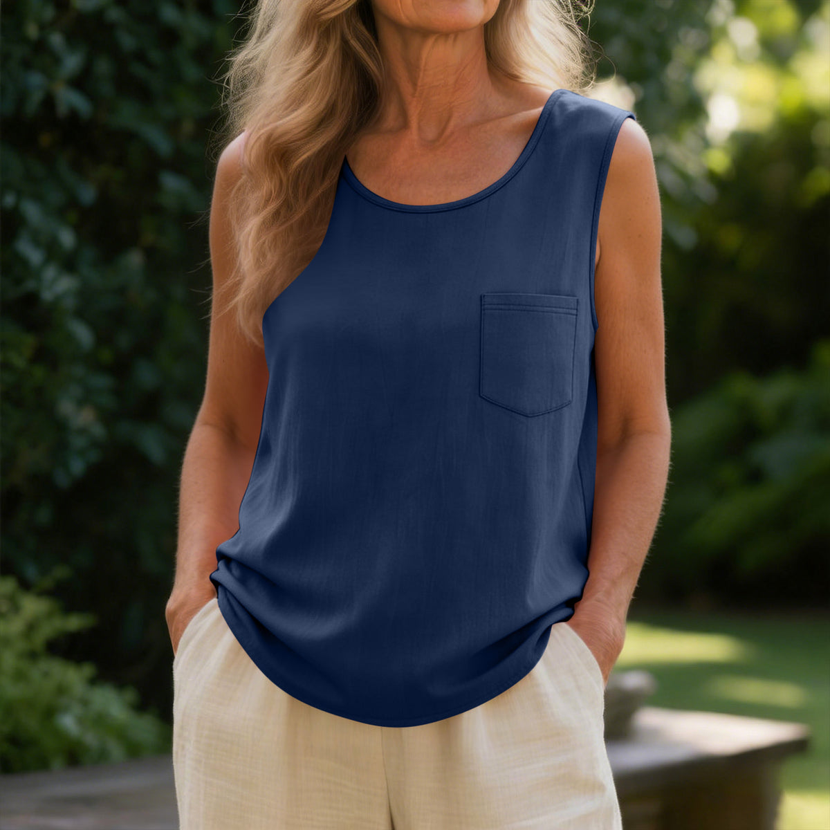 Lässiges Leinen-Baumwoll-Top für Damen – Bild 5 | LuxeStyle