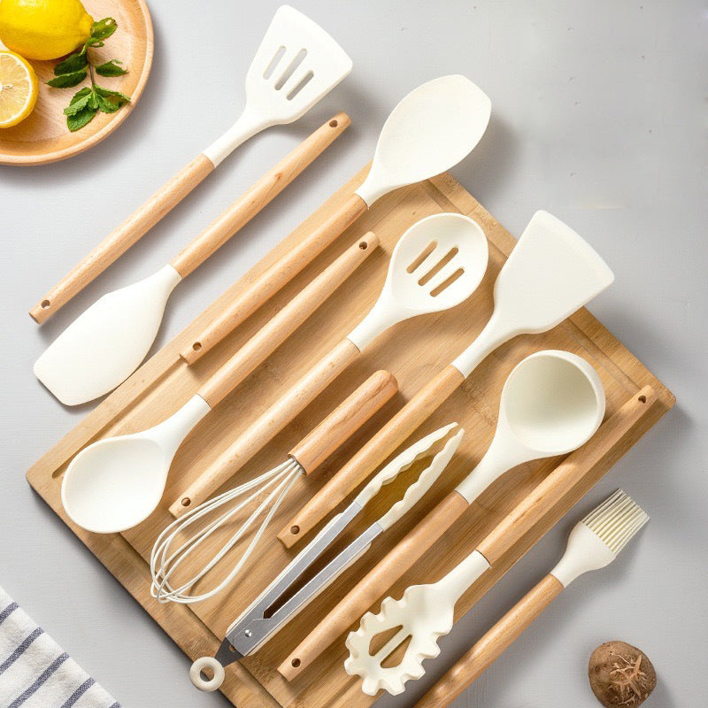 Silikon Küchenhelfer Set mit Holzgriff, 12-teilig