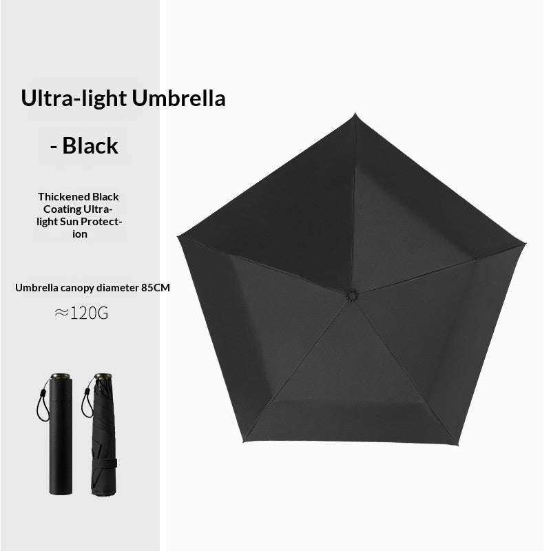 Ultraleichter 3-fach Regenschirm mit 5 Rippen