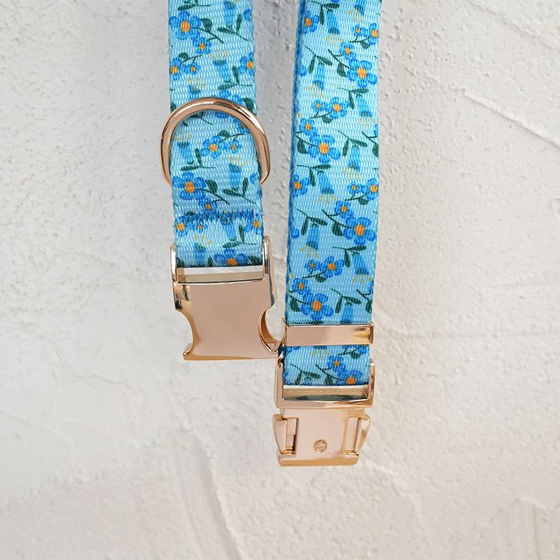 Hundehalsband- und Leinen-Set mit Blumenmuster | LuxeStyle