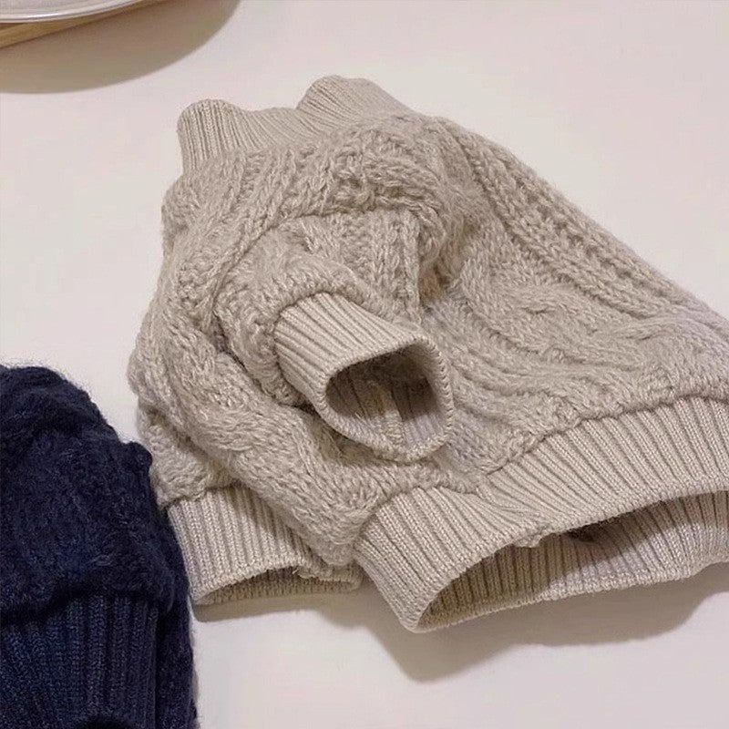 Katzenpullover mit Kapuze in Marineblau – Bild 3 | LuxeStyle