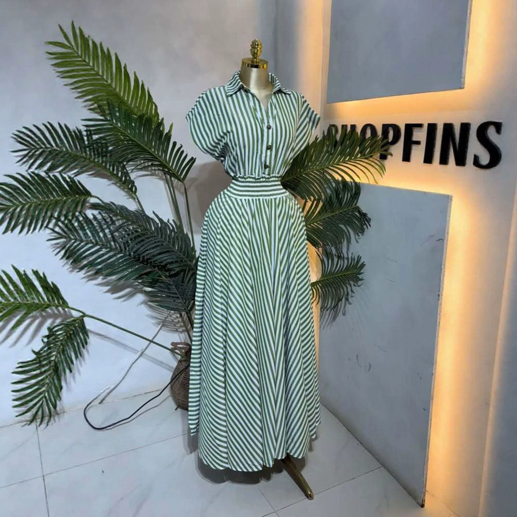 Gestreiftes Hemdkleid mit definierter Taille