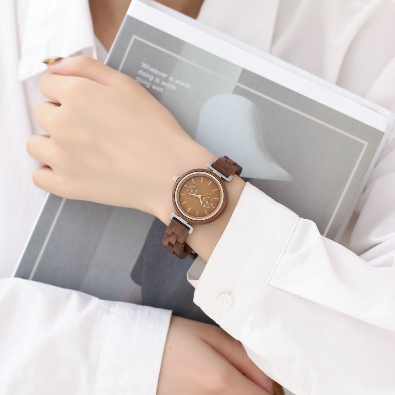 Ebonyholz Damenuhr mit Quarzwerk | LuxeStyle