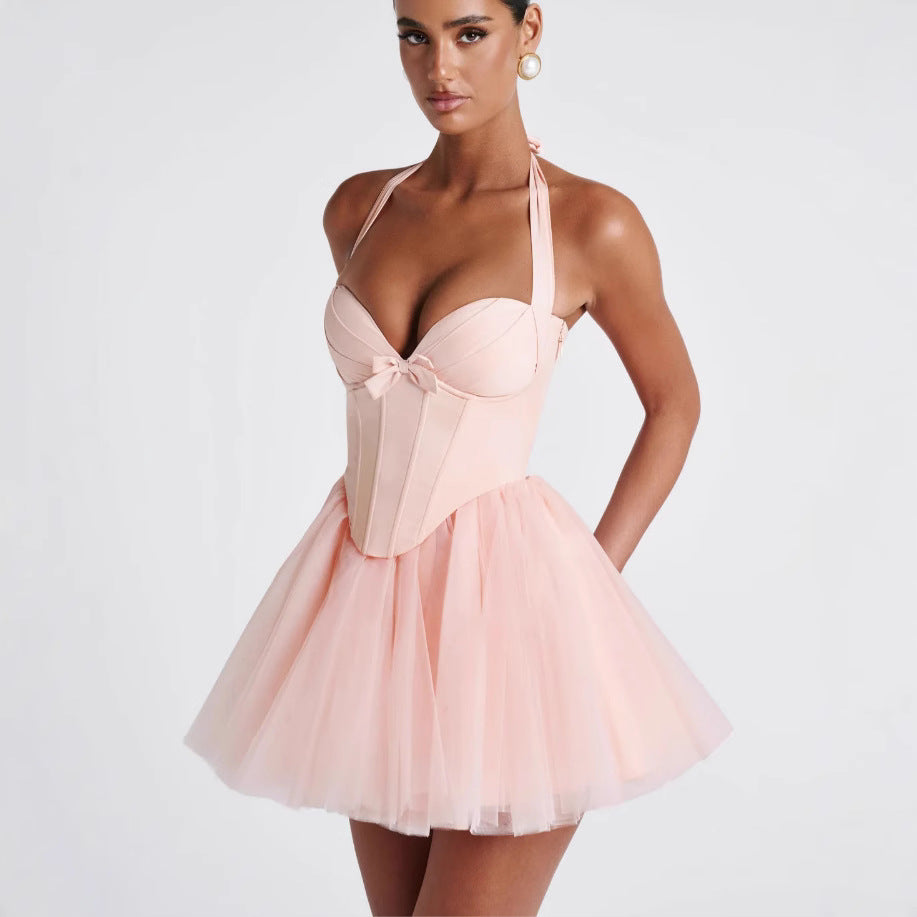 Fishtail Halterneck Spitzenkleid