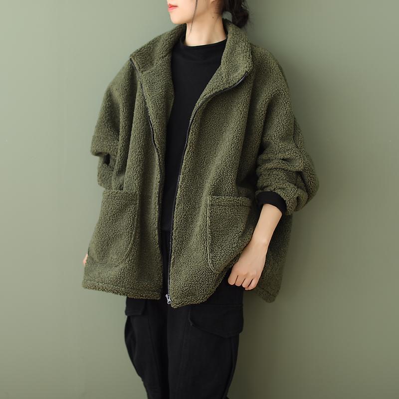 Lässiger Oversize-Mantel aus Lammfellimitat
