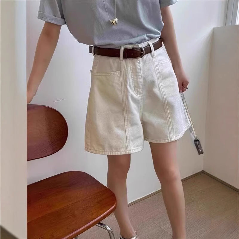 Trendige A-Linie Hot Pants aus Denim