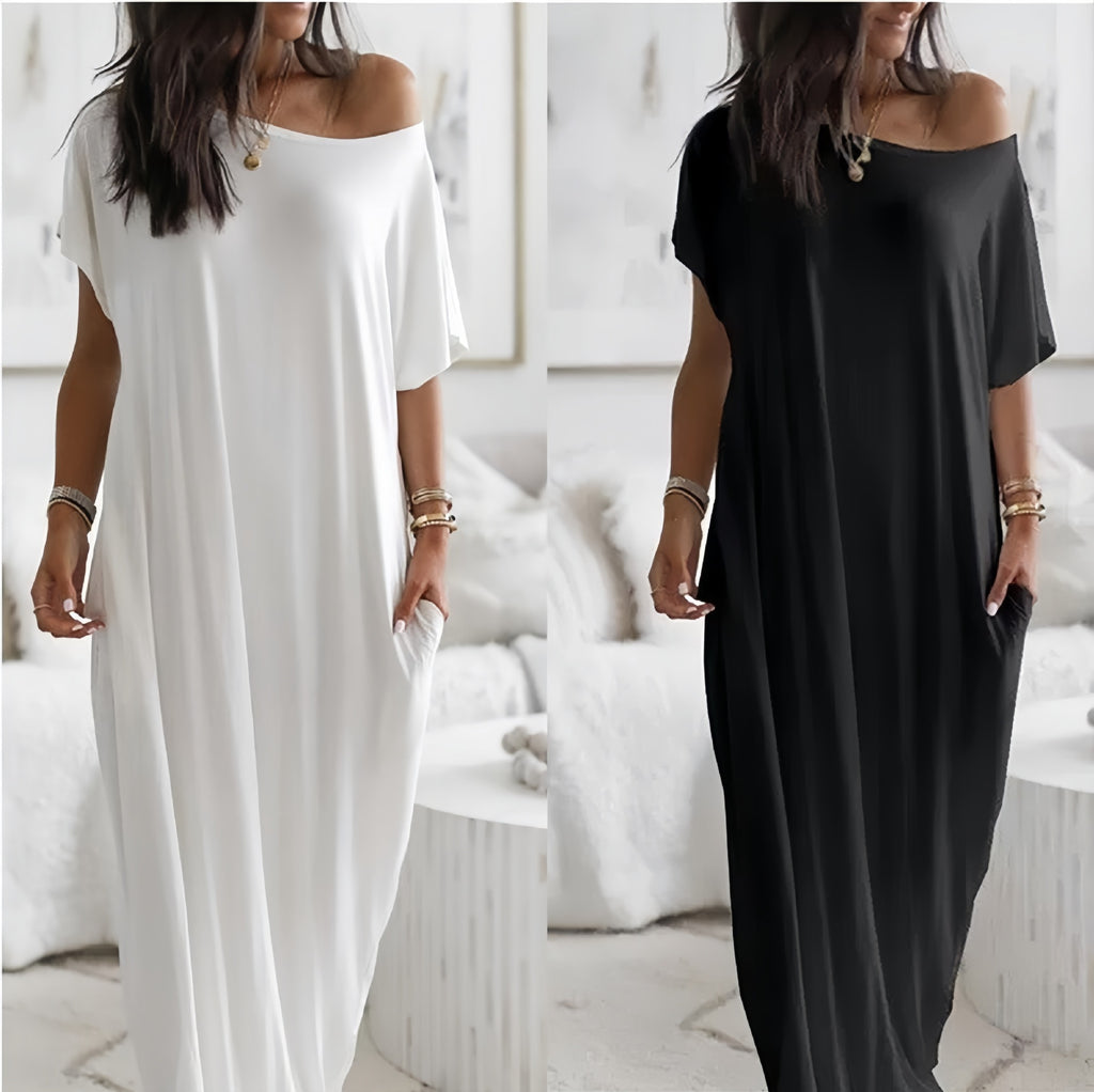 Elegantes Maxikleid mit kurzen Ärmeln – Bild 13 | LuxeStyle