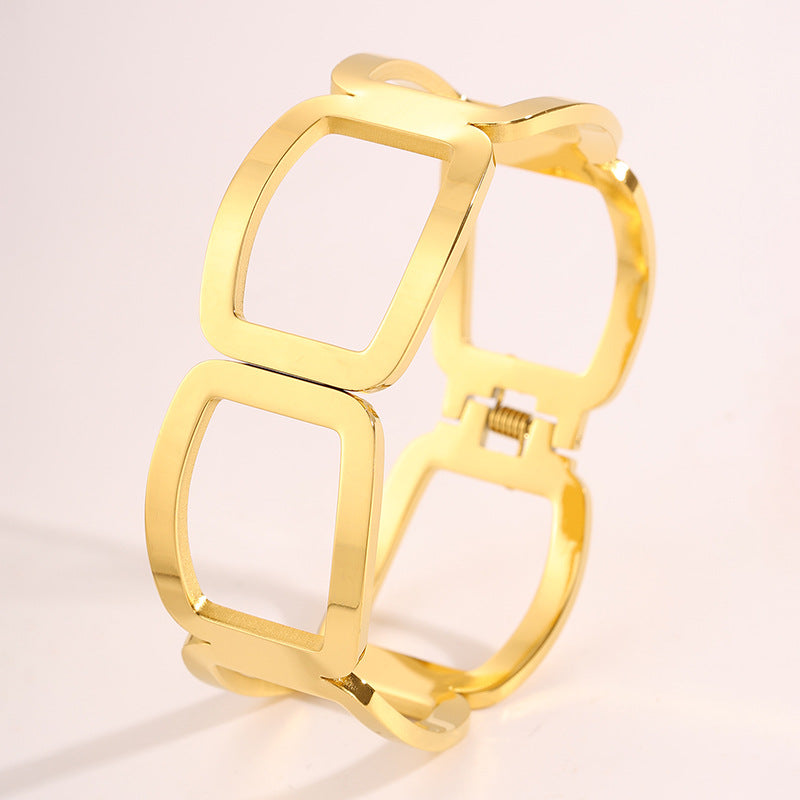 Armreif «Great Wall» mit Zirkonia, goldfarben – Bild 5 | LuxeStyle