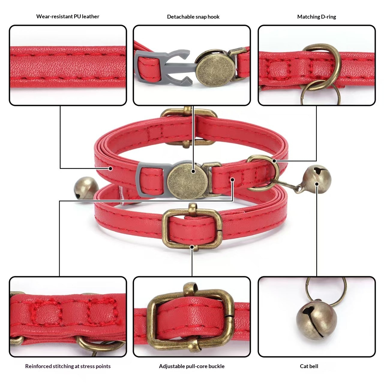 Retro Lederhalsband für Katzen