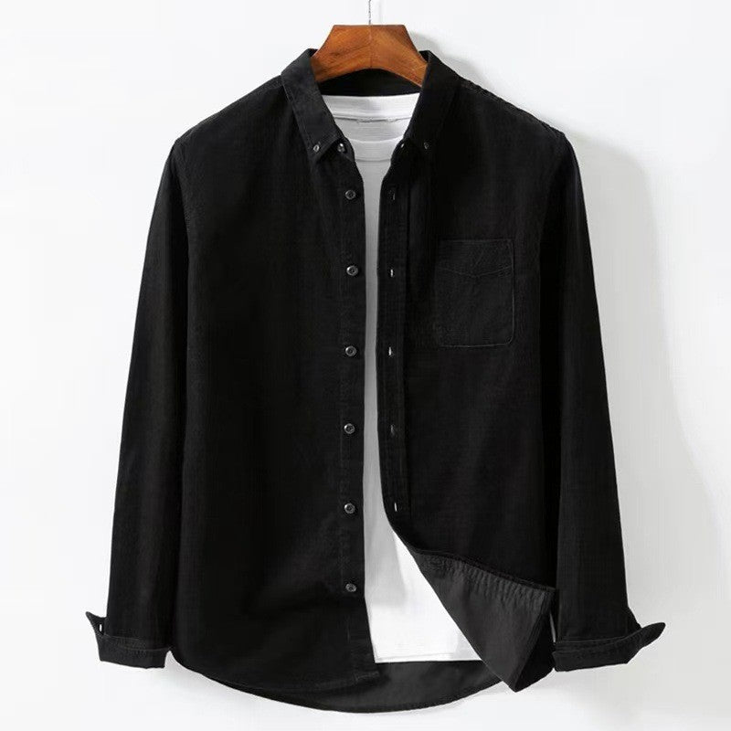 Langarmshirt für Business-Mann, einfarbig | LuxeStyle