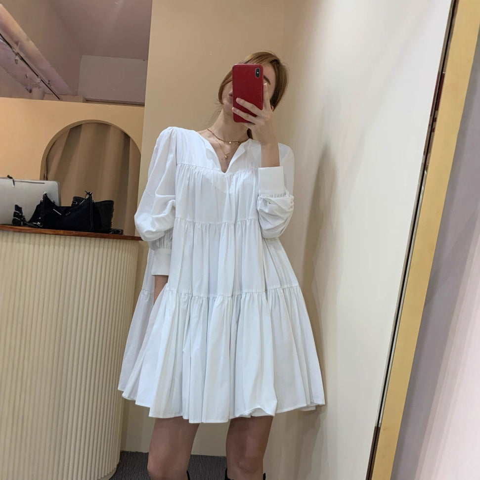 Plissiertes A-Linien Kleid