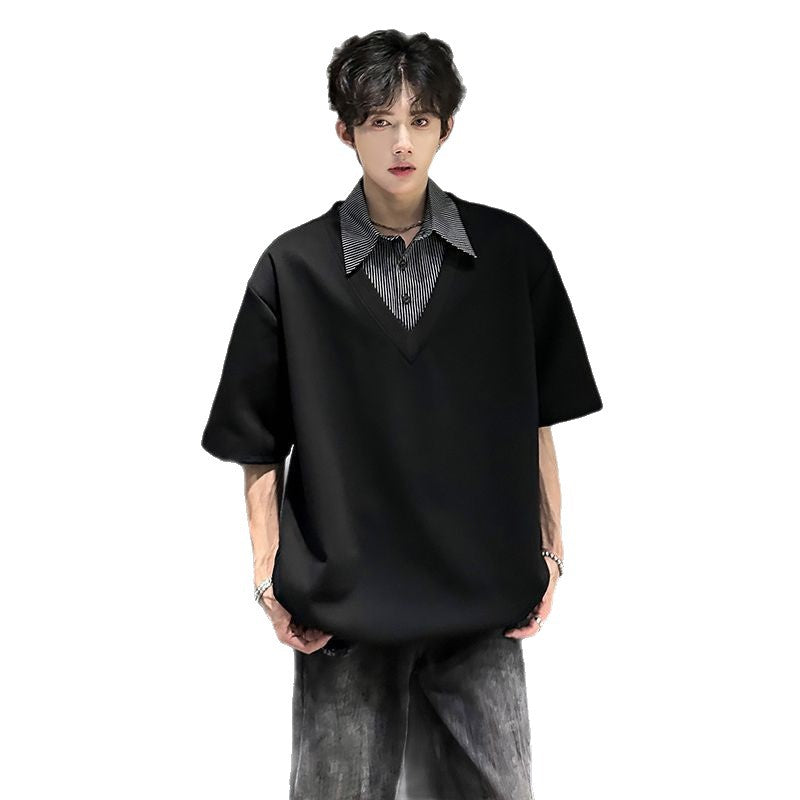 Kurzarm-Shirt im Lagenlook für Herren – Bild 4 | LuxeStyle