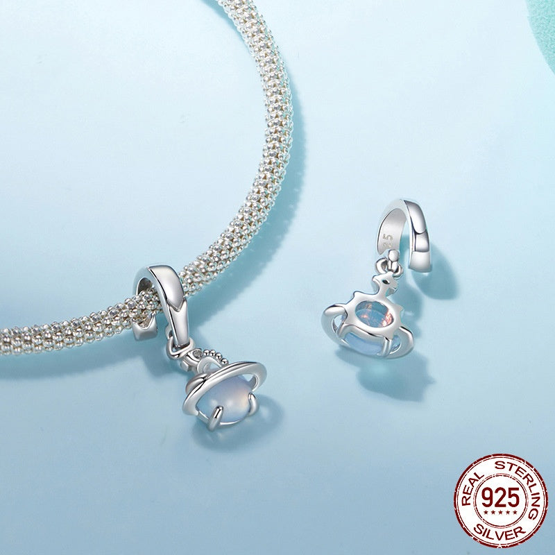 S925 Silber Planet Spacer Bead Anhänger