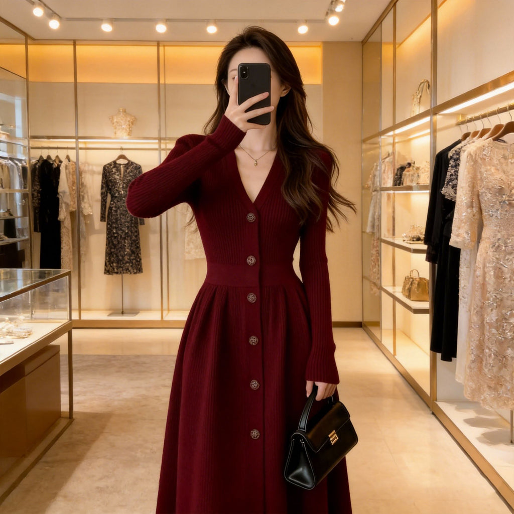 Figurbetonendes Strickkleid im Chanel-Stil