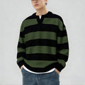 Herren V-Ausschnitt Pullover mit Kontraststreifen