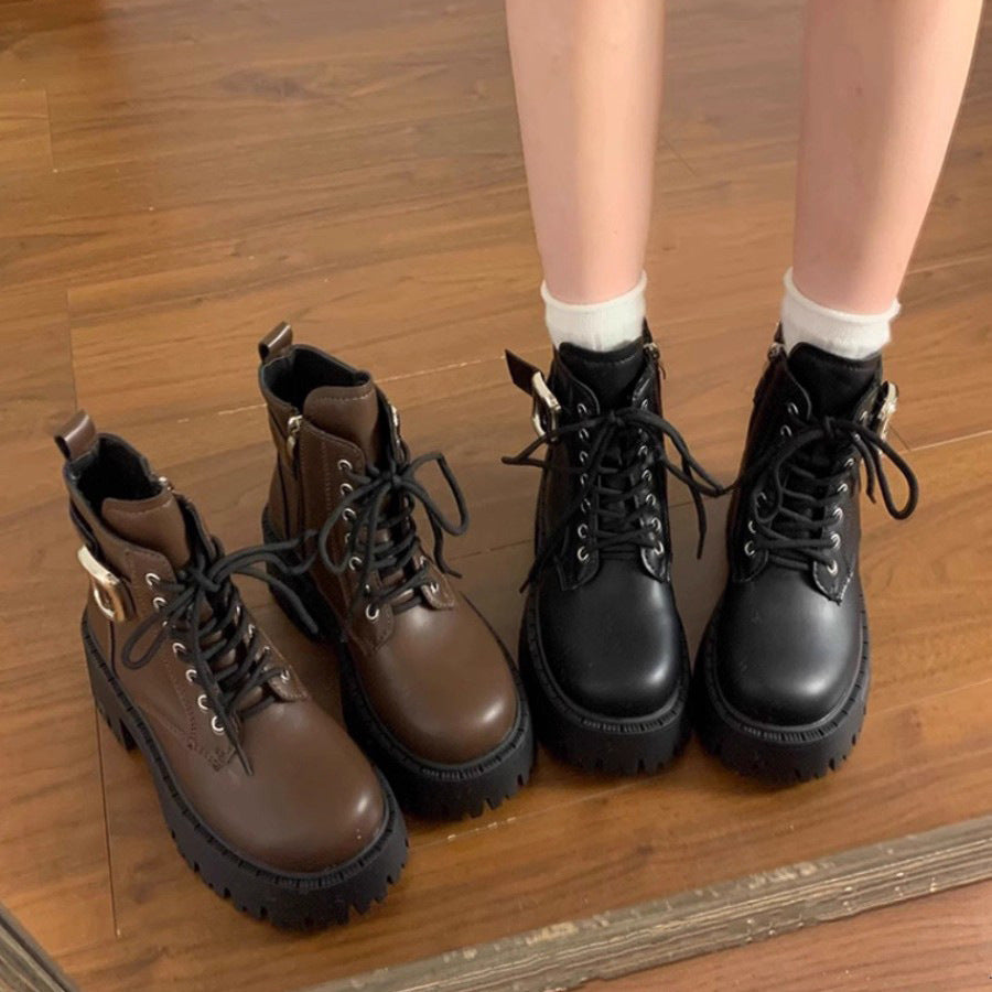 Damen Stiefel mit Schnürung und Plateau