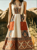 Figurbetontes A-Linien Maxikleid mit V-Ausschnitt – Bild 1 | LuxeStyle