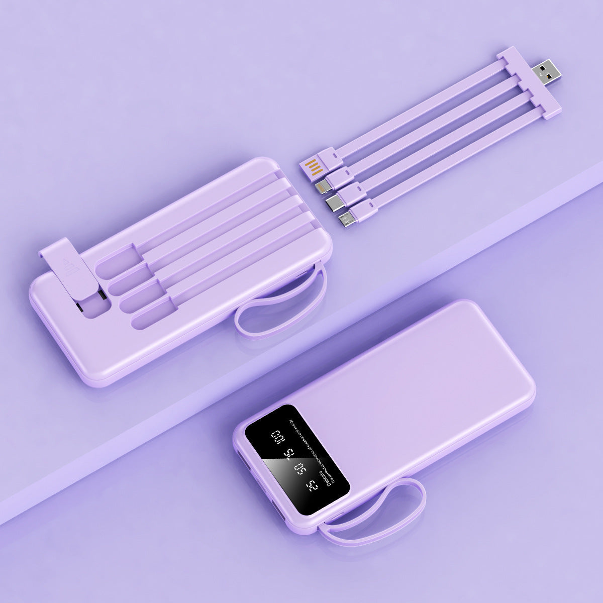 Powerbank mit integrierten Ladekabeln