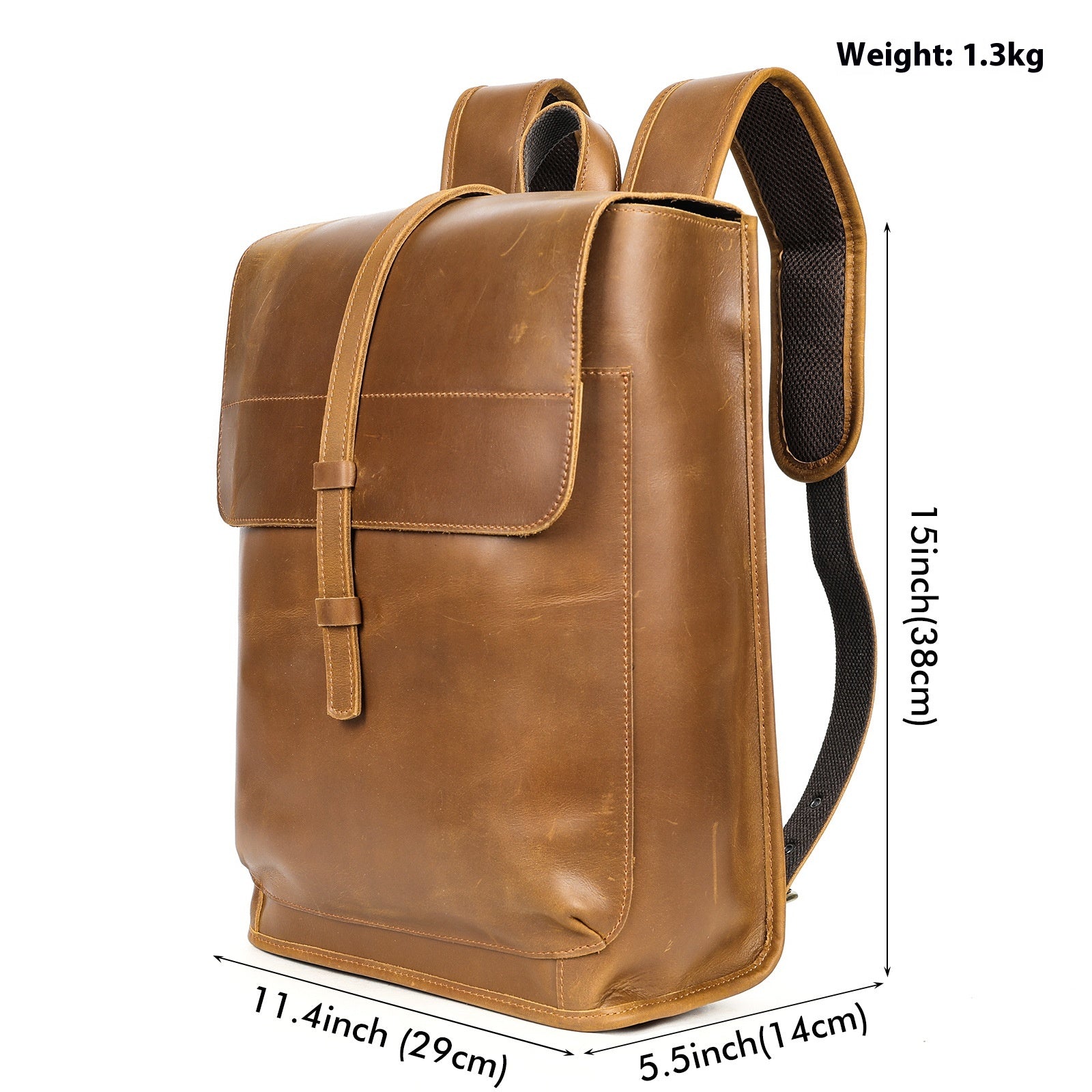 Leder-Reise-Laptop-Rucksack