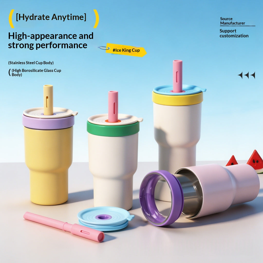 Verstärkte Thermos Kanne mit Glasfutter und großem Volumen