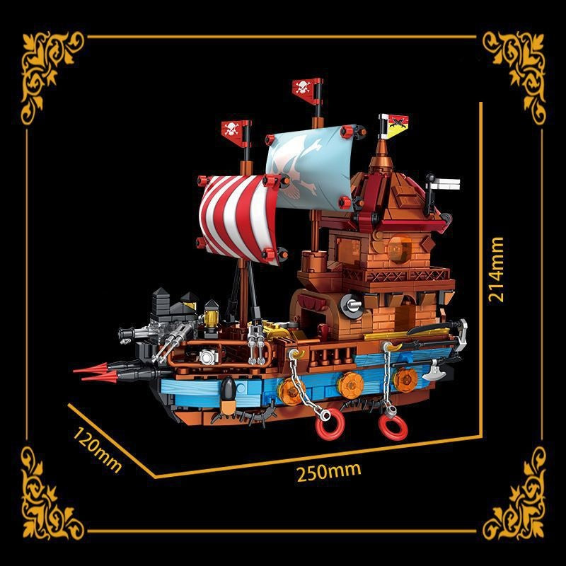 Piratenschiff Baustein-Modell (glänzend)