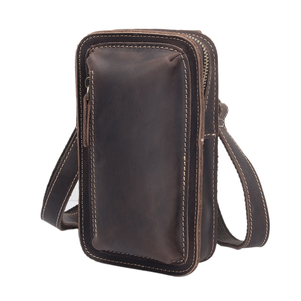 Männliche Brusttasche aus Vollkornleder