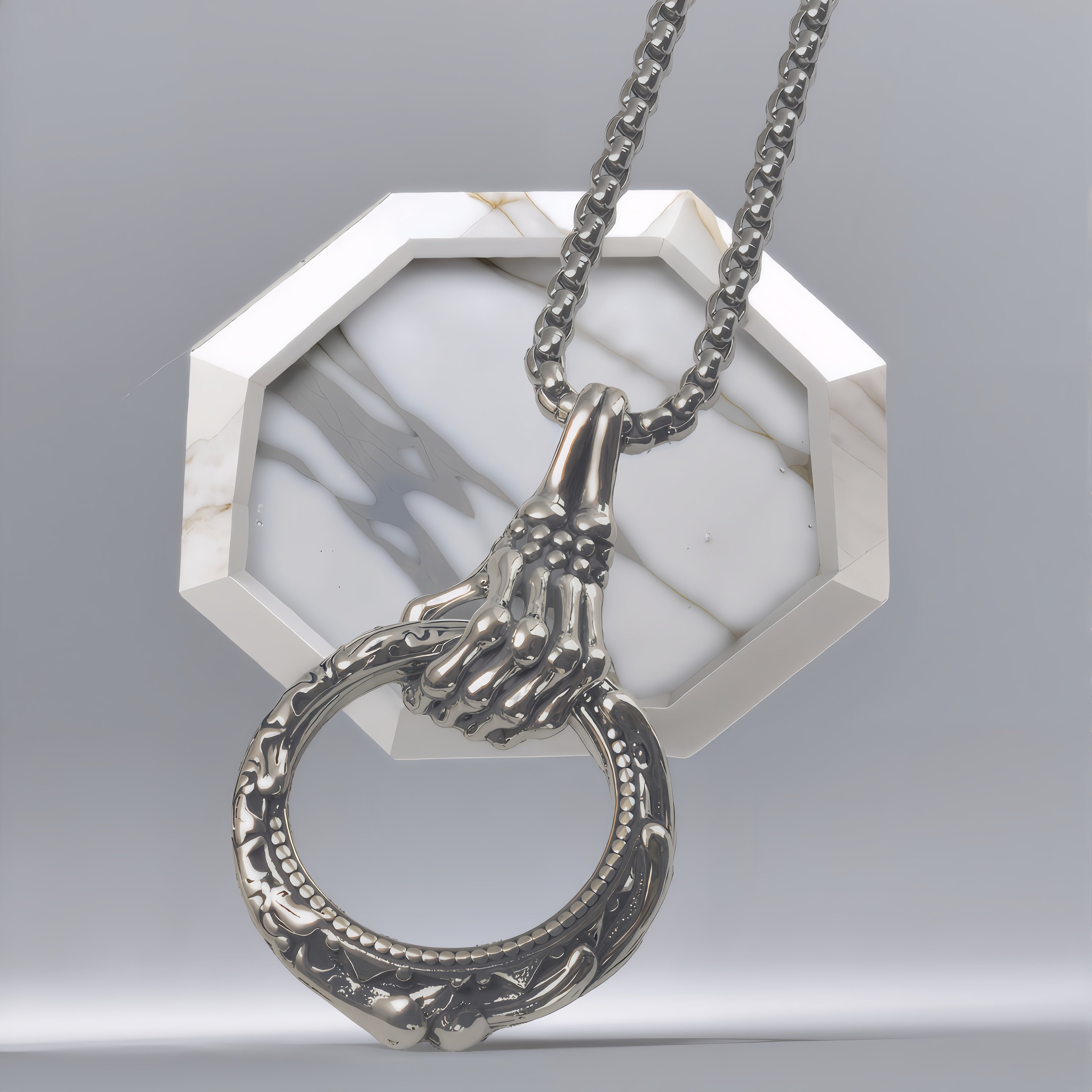 Gothic Skelett Hand Anhänger Halskette