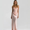 Trägerloses Pailletten-Satin Meerjungfrauen-Abendkleid – Bild 6 | LuxeStyle