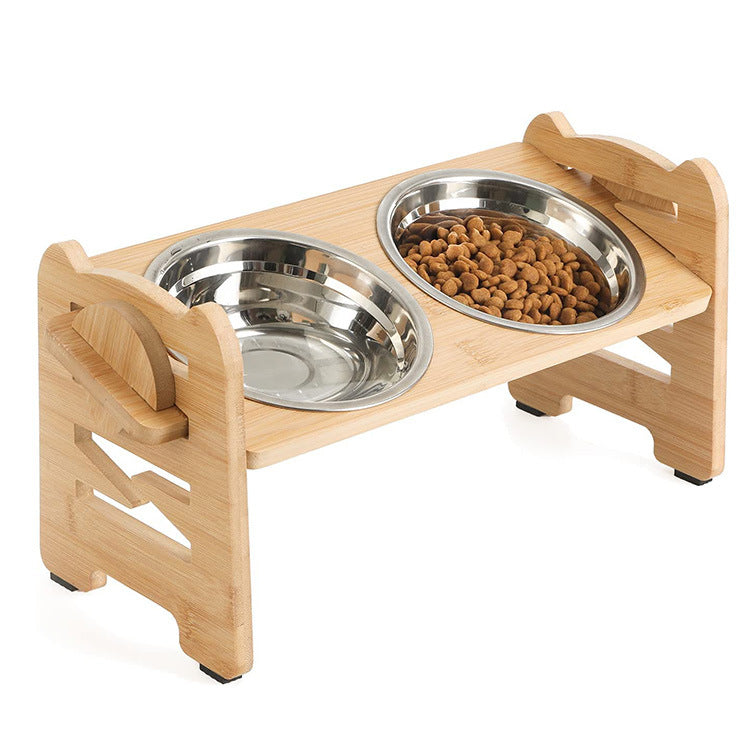 Hölzerner Napfständer für Hunde und Katzen – Bild 1 | LuxeStyle