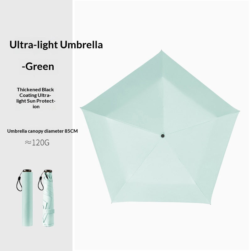 Ultraleichter 3-fach Regenschirm mit 5 Rippen