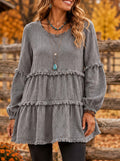 Damen Freizeit-Top mit langen Ärmeln und Paneel-Design – Ansicht 7