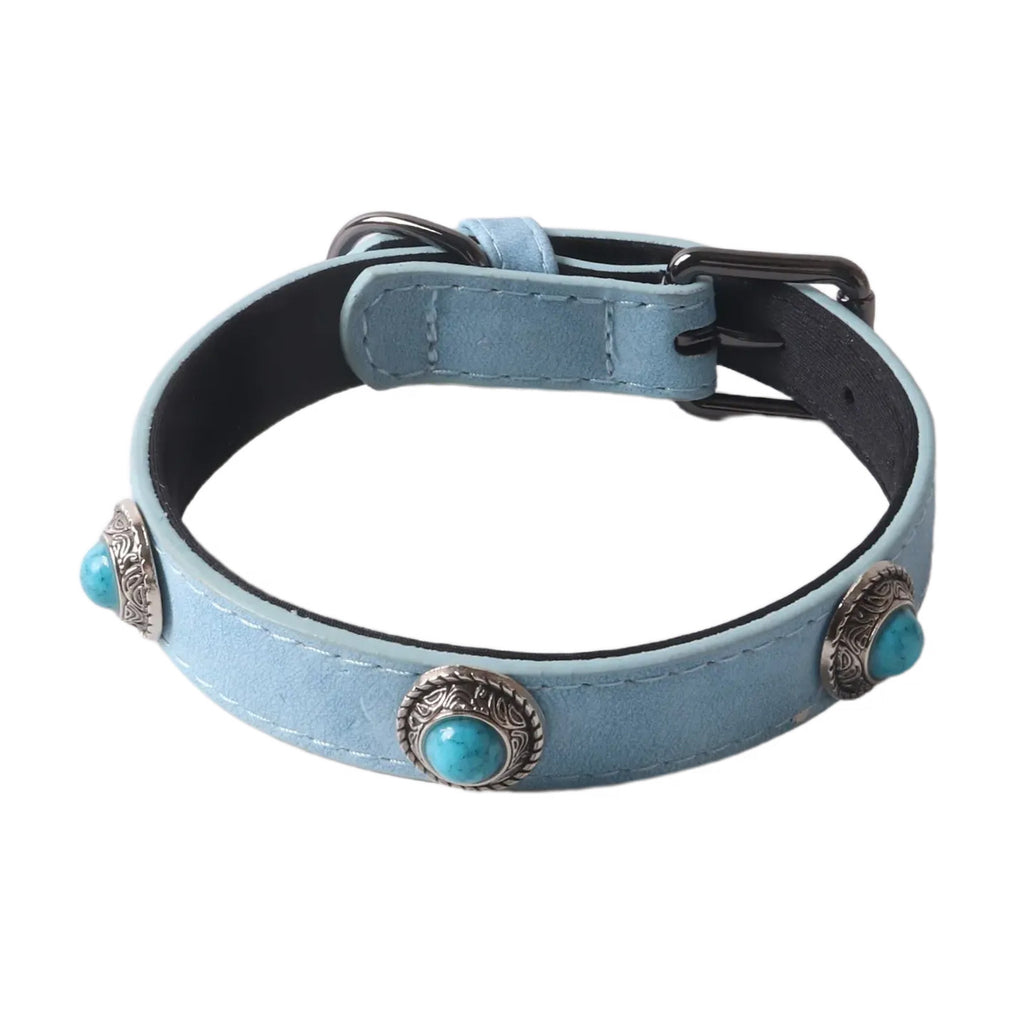 PU-Leder Hundehalsband mit Katzenaugenstein