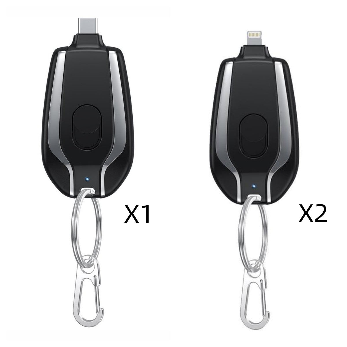 Mini Notfall Powerbank mit Karabiner (USB-C)