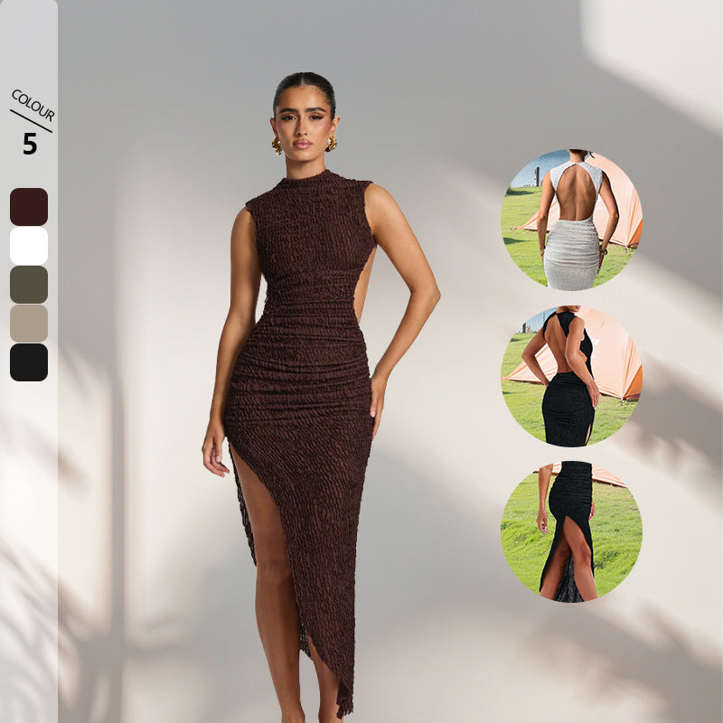 Asymmetrisches Bodycon-Kleid mit Schlitz