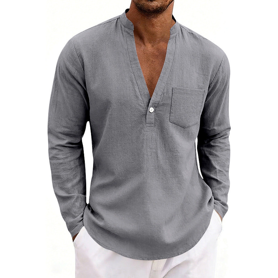 Leinen-Langarmshirt für Herren – Bild 2 | LuxeStyle