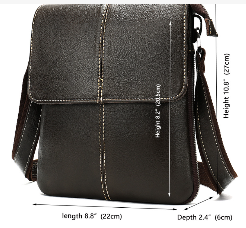 Leder Messenger Bag Hochformat – Bild 5 | LuxeStyle