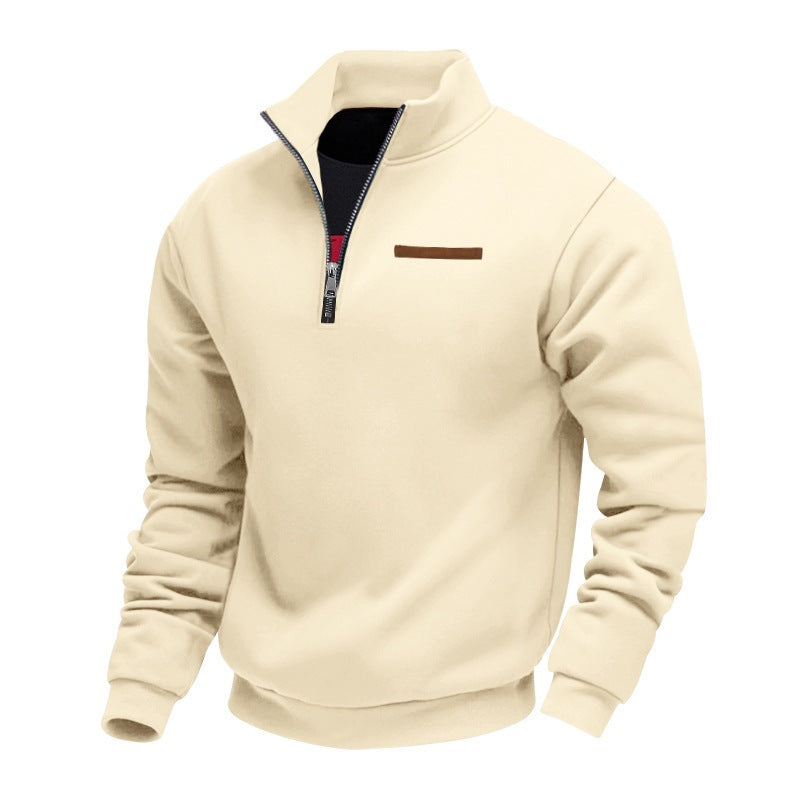 Kapuzenpullover mit Fleecefutter und Stehkragen