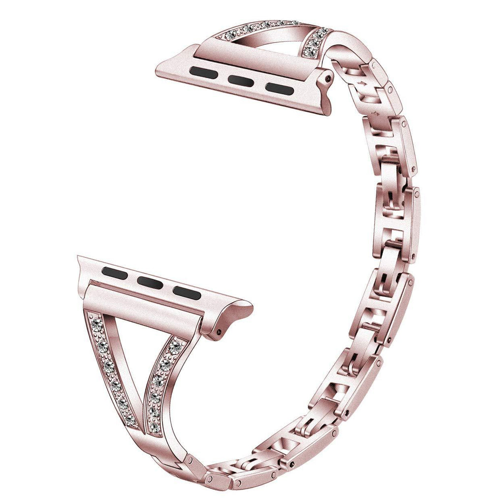 Smartwatch-Armband mit Fischgrätmuster und Diamanten – Bild 5 | LuxeStyle