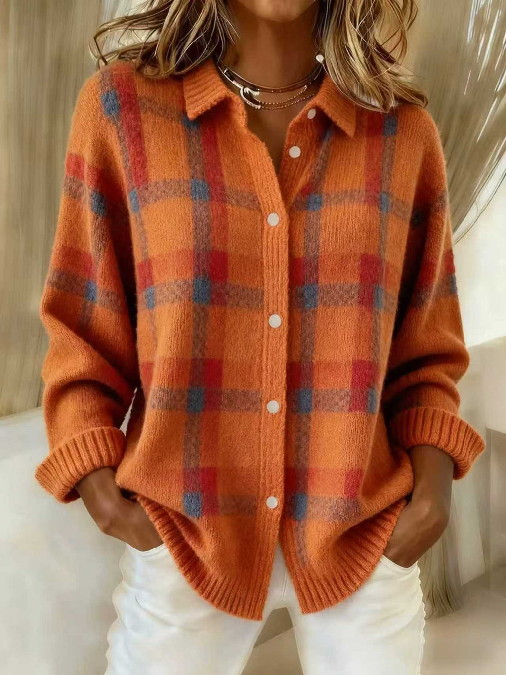 Plaid-Hemd mit weitem Schnitt