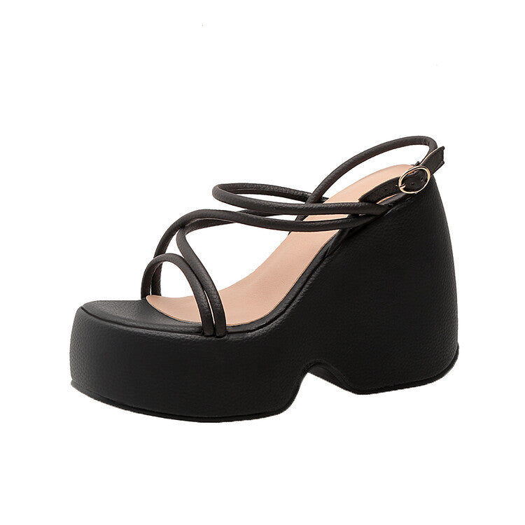 Sommer-Platform Sandalen mit offenen Zehen – Bild 5 | LuxeStyle