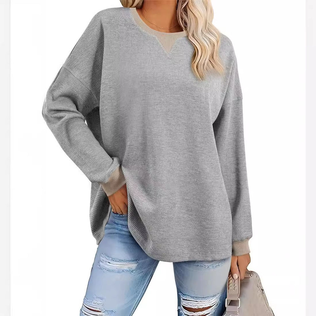 Color-Block Rundhals-Sweatshirt für Damen